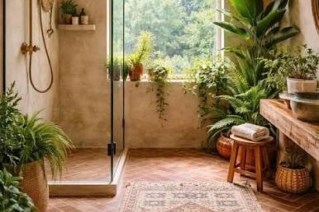 Add Rattan and Wicker Accents in bathroom