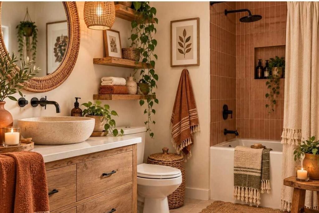 touch of Earthy Color Palette in bathroom