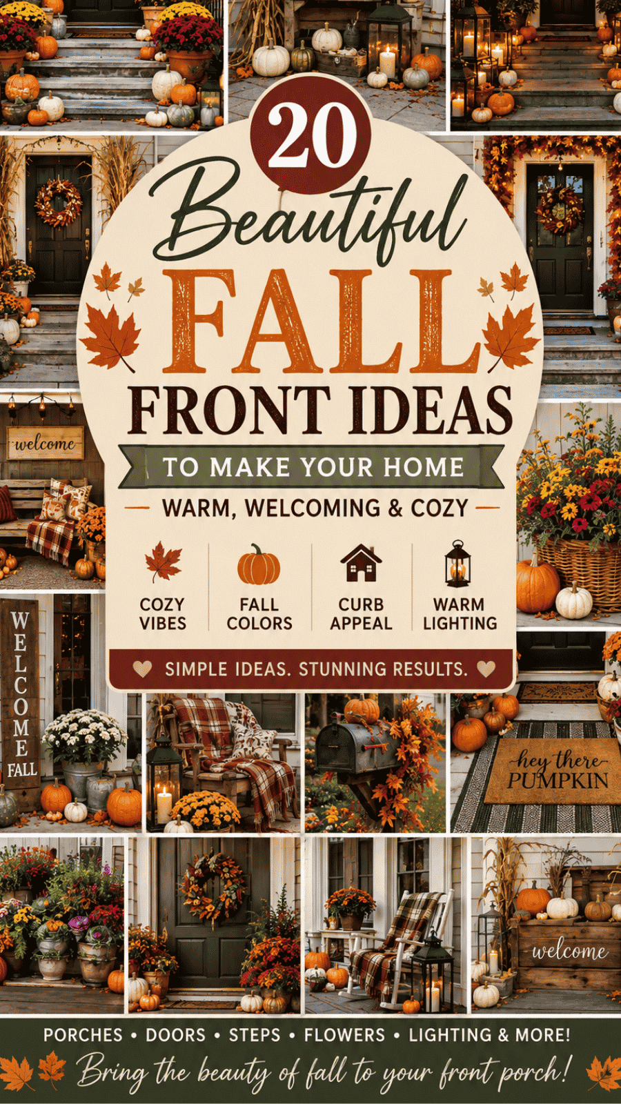 Beautiful Fall Front Porch  Ideas