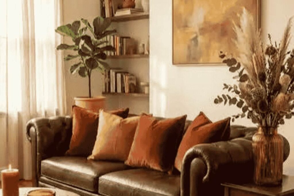 Mix Plaid and Textured Pillows sofa set