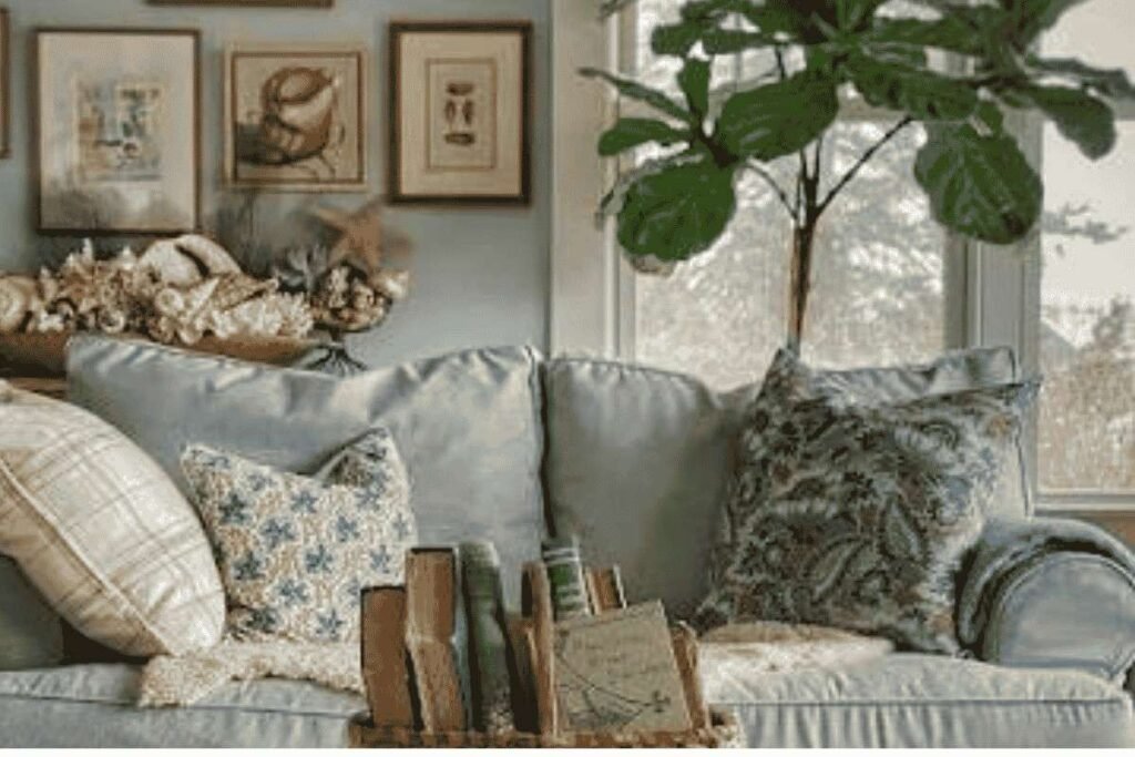 Mix Plaid and Textured Pillows sofa set