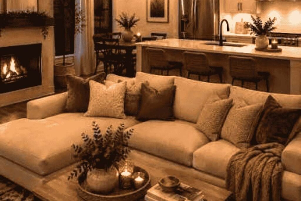 Warm Lighting Around the Sofa