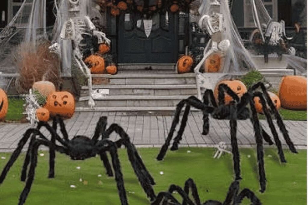 Use Oversized Spiders for a Dramatic Effect instagram halloween pics jpeg