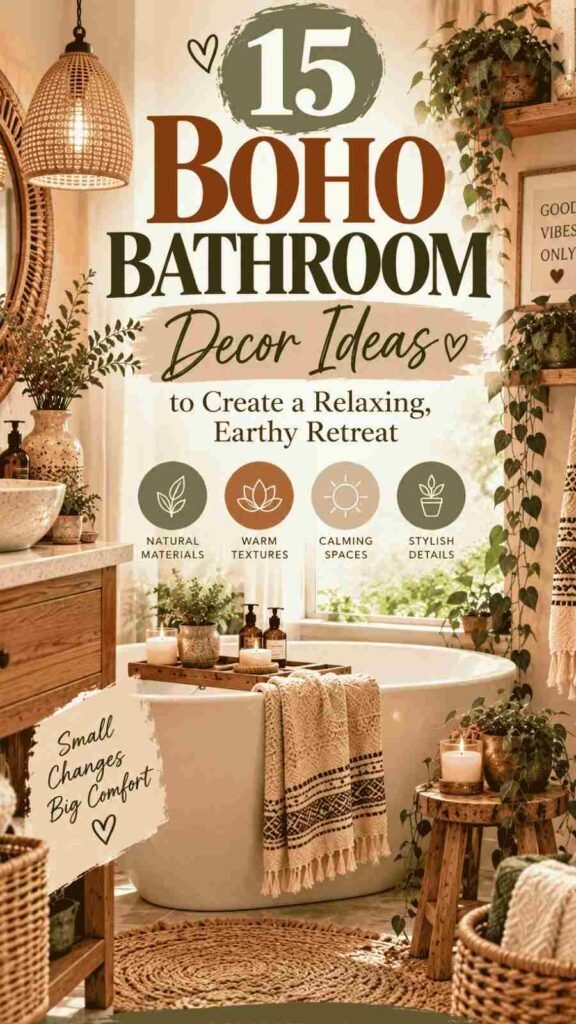 15 Boho Bathroom Decor Ideas to Create a Relaxing, Earthy Retreat