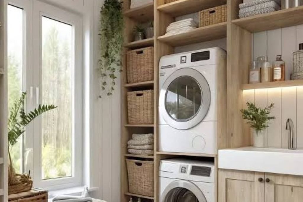 Create a Cozy Fall Laundry Room with Stacked Appliances